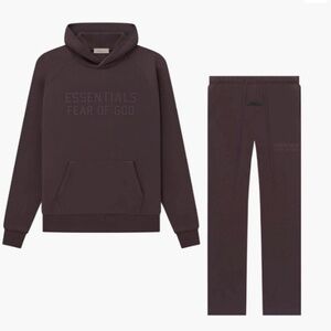 Brand new Essentials X Fear Of God plum jogger set